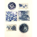 A LOT OF SIX 18TH/19TH CENTURY CHINESE TILES