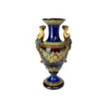 A LATE 19TH CENTURY MAJOLICA VASE