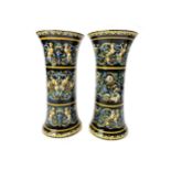 A PAIR OF LATE 19TH CENTURY FRENCH FAIENCE VASE BY GIEN