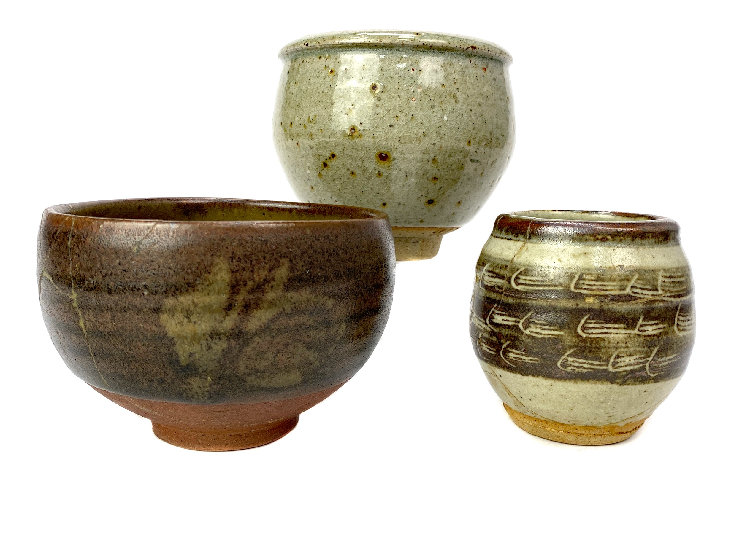 A LOT OF TWO BERNARD LEACH, AND AN ALEX SHARP BOWL