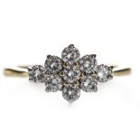 A DIAMOND CLUSTER RING