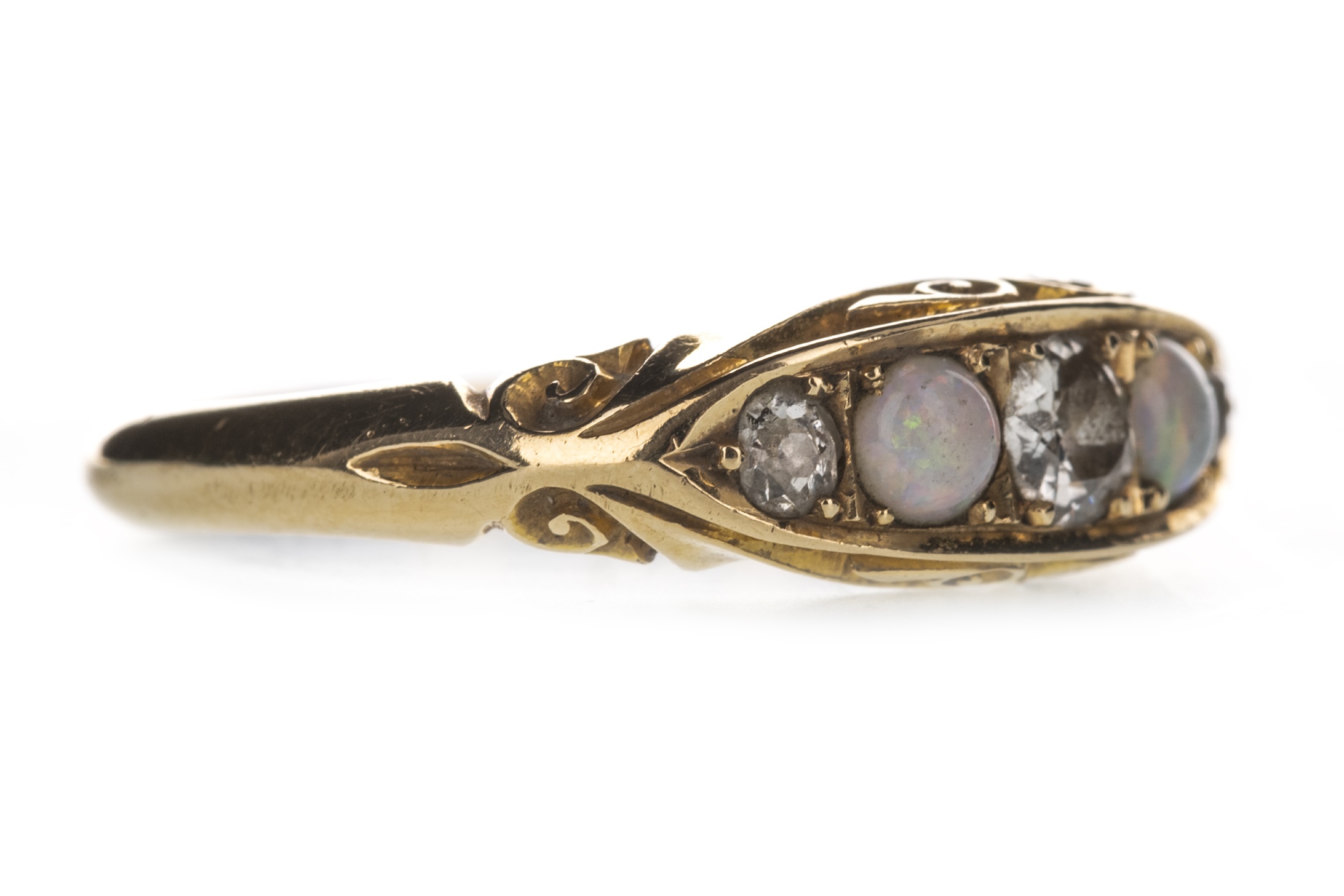 AN OPAL AND DIAMOND RING - Image 3 of 3