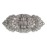 AN ART DECO DIAMOND CLIP BROOCH