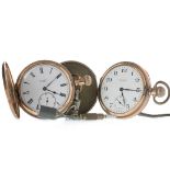 TWO GOLD PLATED POCKET WATCHES