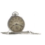 AN ART DECO HAMILTON GOLD FILLED OPEN FACED KEYLESS WIND POCKET WATCH