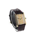 A LADY’S MUST DE CARTIER TRI COLOUR STAINLESS STEEL QUARTZ WRIST WATCH