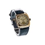 A GENTLEMAN'S AUDAX NINE CARAT GOLD MANUAL WIND WRIST WATCH