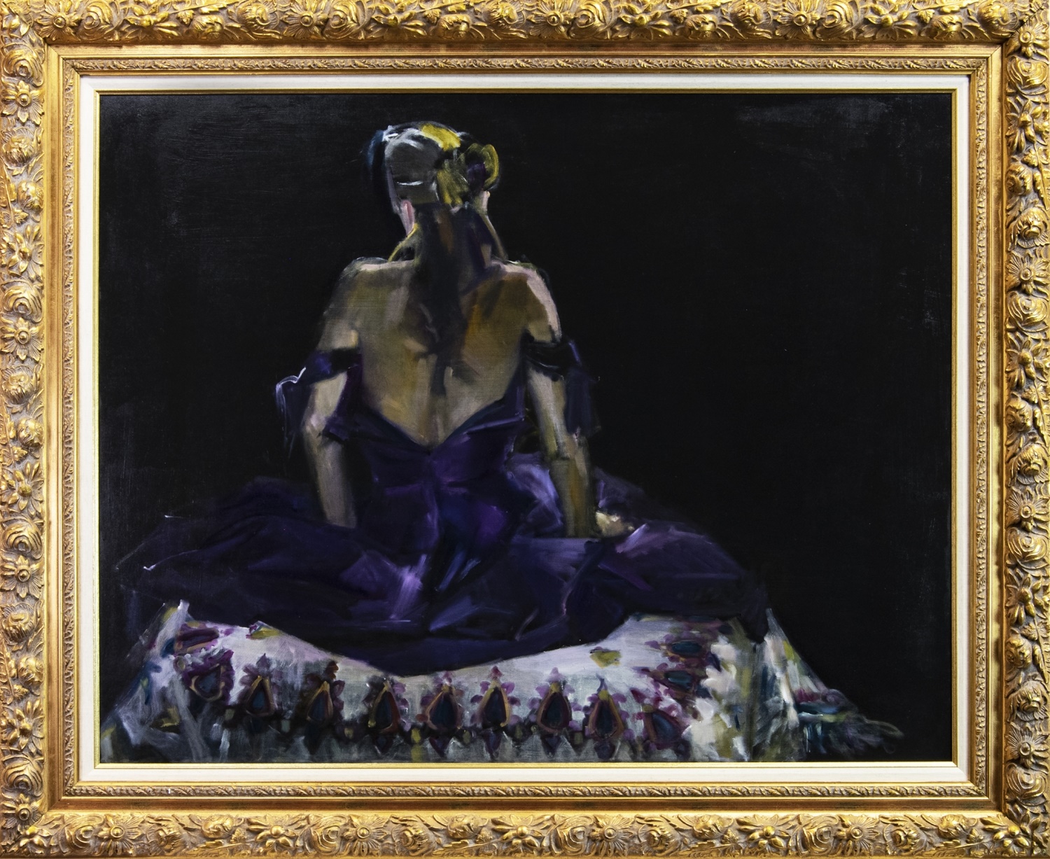 THE PURPLE DRESS, AN OIL BY MARION DRUMMOND