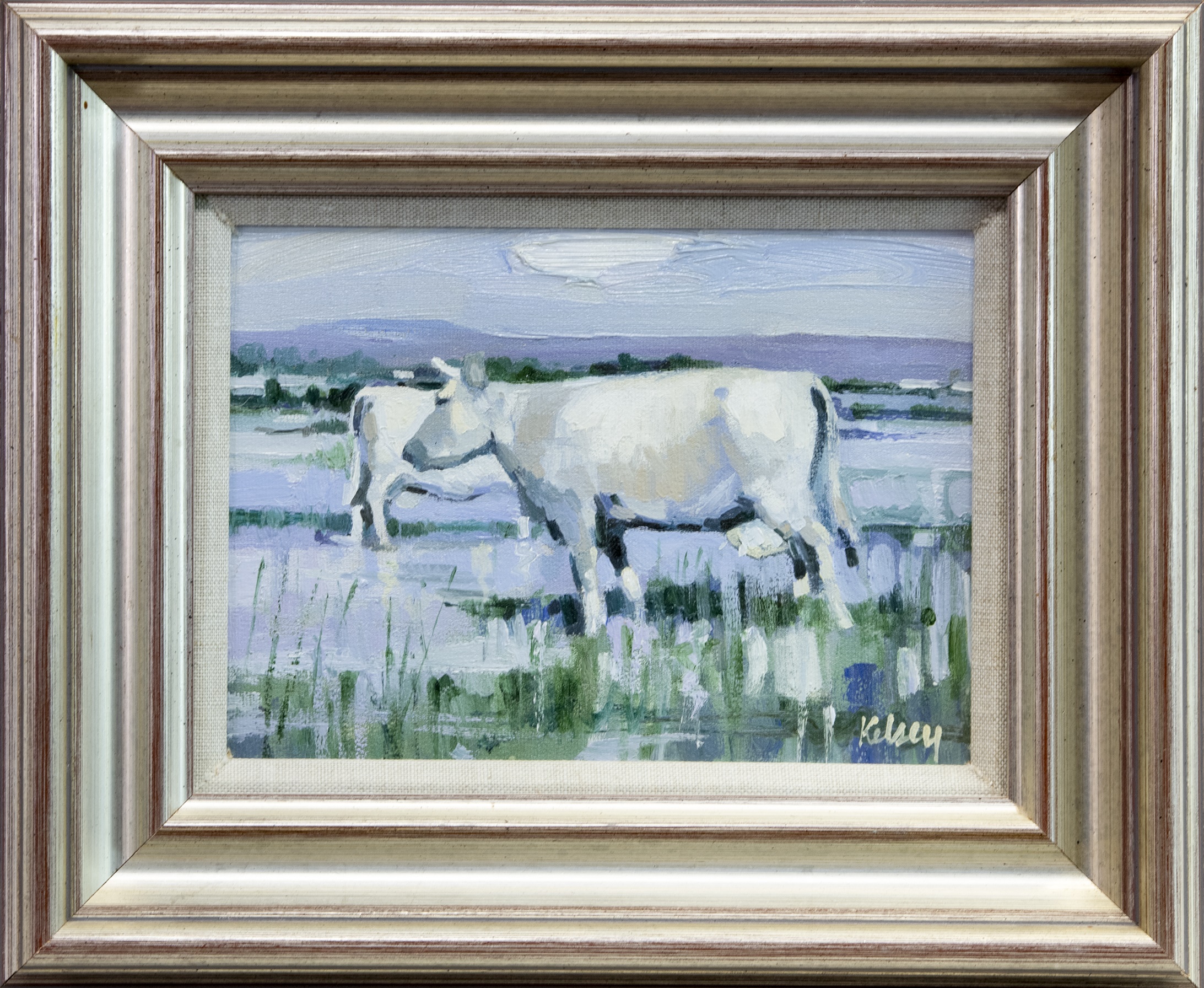 CATTLE IN A LANDSCAPE, AN OIL BY ROBERT KELSEY