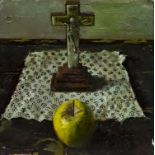 STILL LIFE WITH AN APPLE, AN OIL BY FRED GRAY