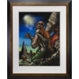 THE END OF THE ROAD, A PASTEL BY PETER HOWSON