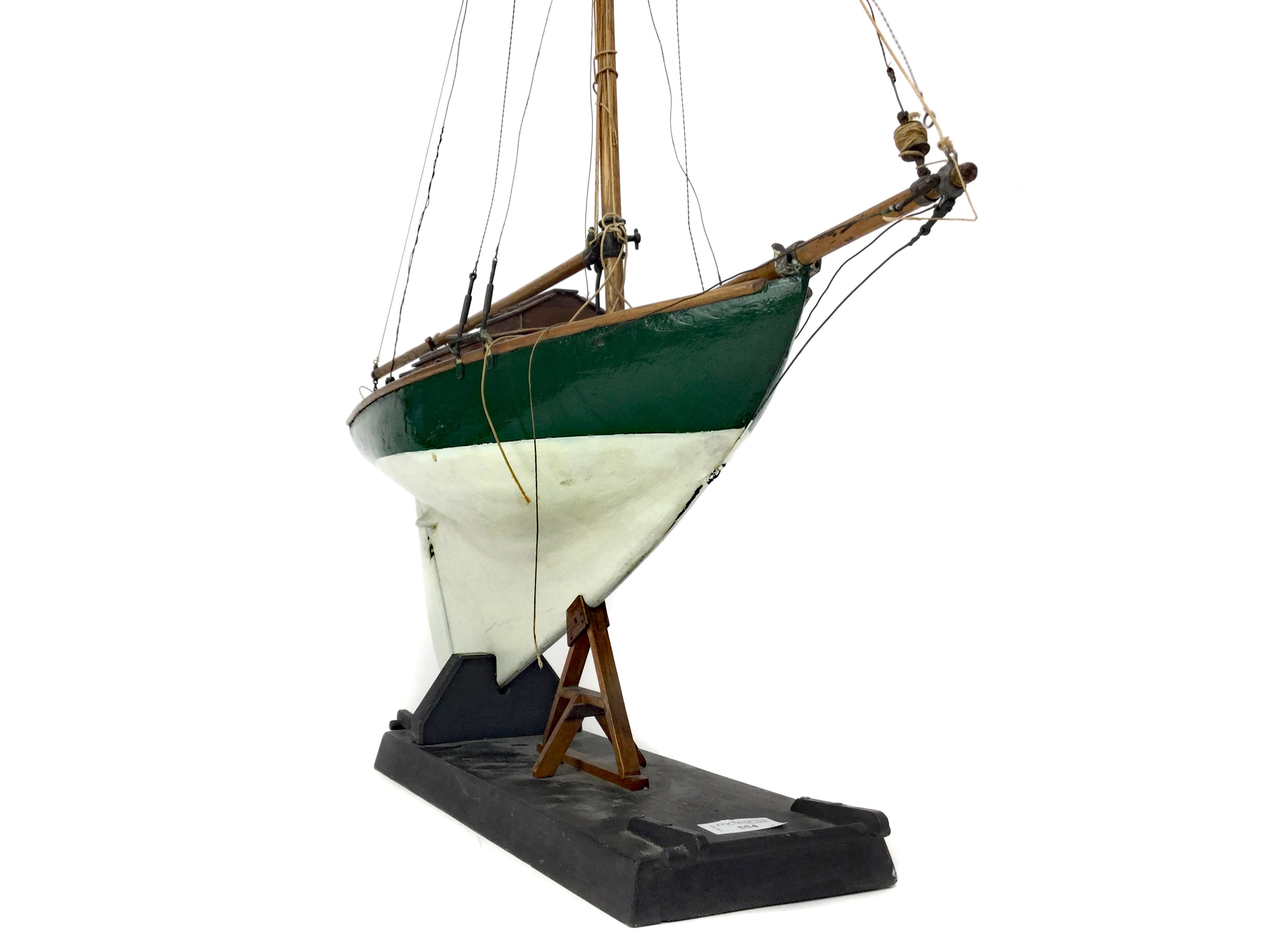 HAND MADE SCRATCH MODEL OF A YACHT BY WILLIAM CROSBIE