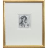 A PENCIL SKETCH OF A YOUNG LADY BY J D FERGUSSON