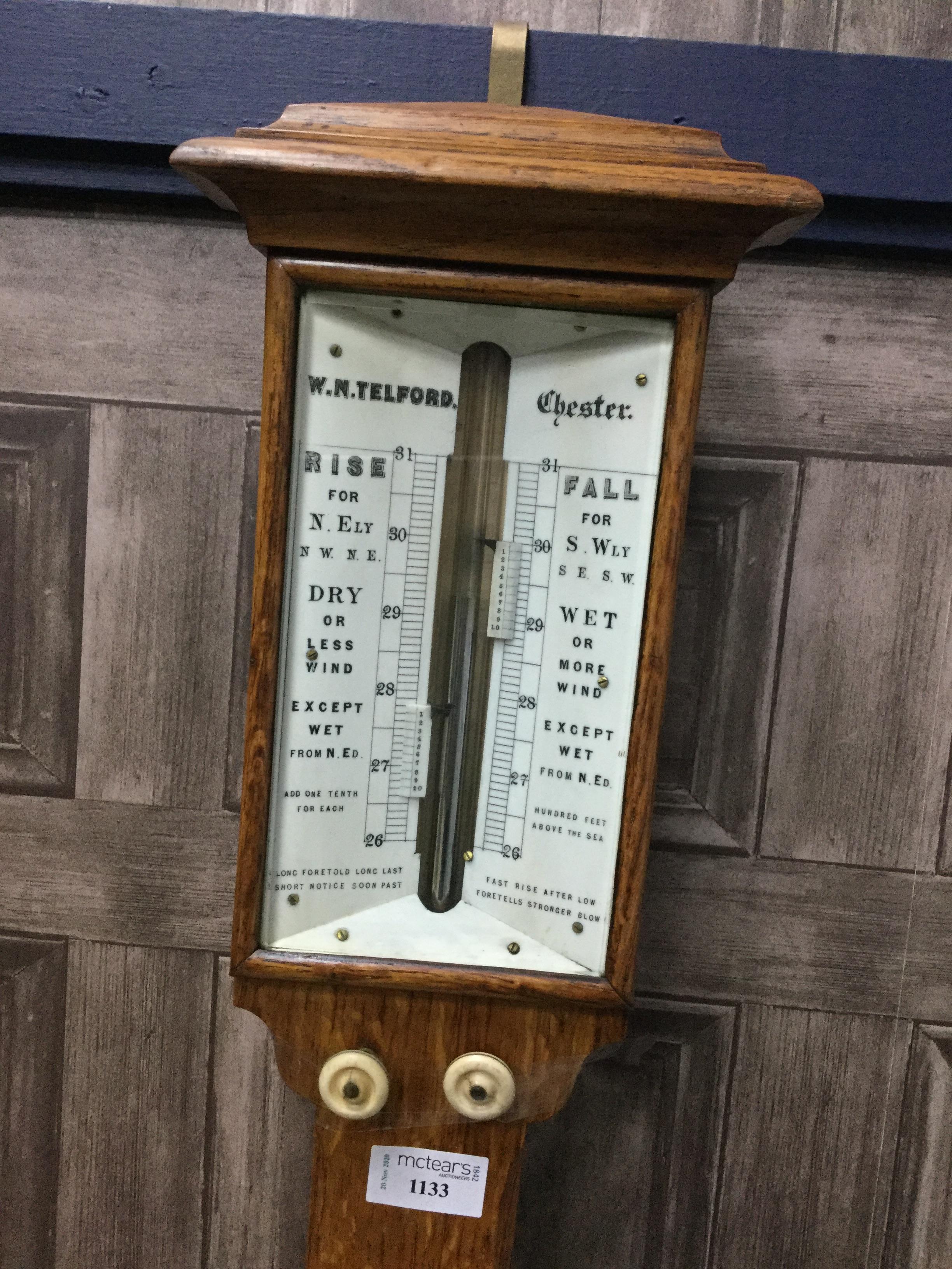 AN EARLY 20TH CENTURY STICK BAROMETER BY W.N. TELFORD - Image 2 of 2