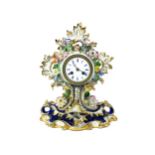 A LATE 19TH CENTURY FRENCH PORCELAIN MANTEL CLOCK