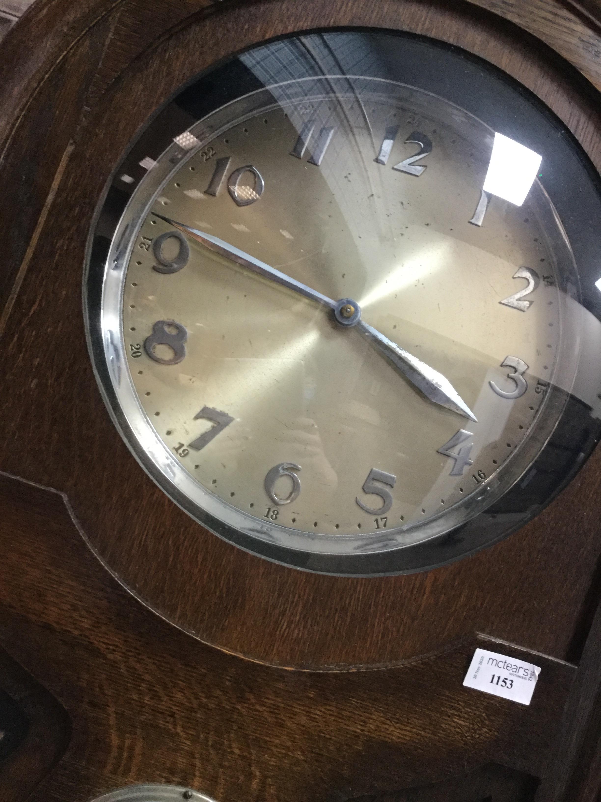 AN EARLY 20TH CENTURY OAK LONGCASE CLOCK - Image 2 of 2