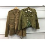 A LOT OF TWO ARMY OFFICERS NO. 2 JACKETS AND OTHER ITEMS