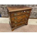 A GEORGE III BACHELORS MAHOGANY CHEST