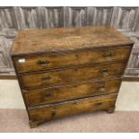 A 19TH CENTURY MAHOGANY CHEST OF FOUR DRAWERS