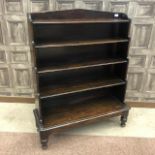 A 19TH CENTURY OAK WATERFALL BOOKCASE