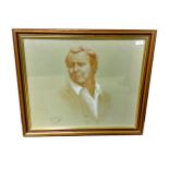 GOLFING INTEREST - AN AUTOGRAPHED PASTEL PORTRAIT OF ARNOLD PALMER