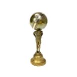 A VICTORIAN SILVER AND GILT METAL SILVER BOWLING JACK