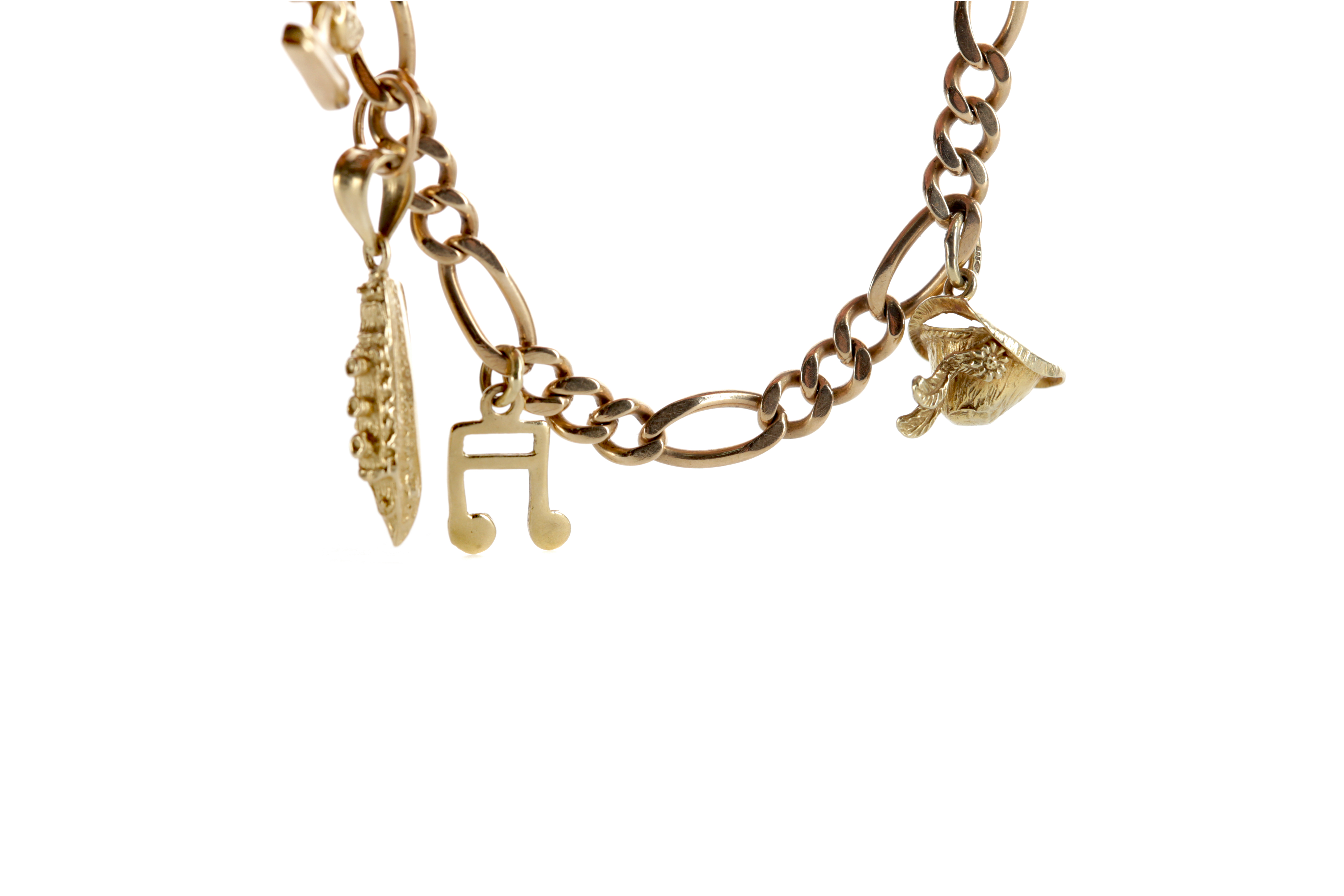 A GOLD CHARM BRACELET - Image 2 of 2