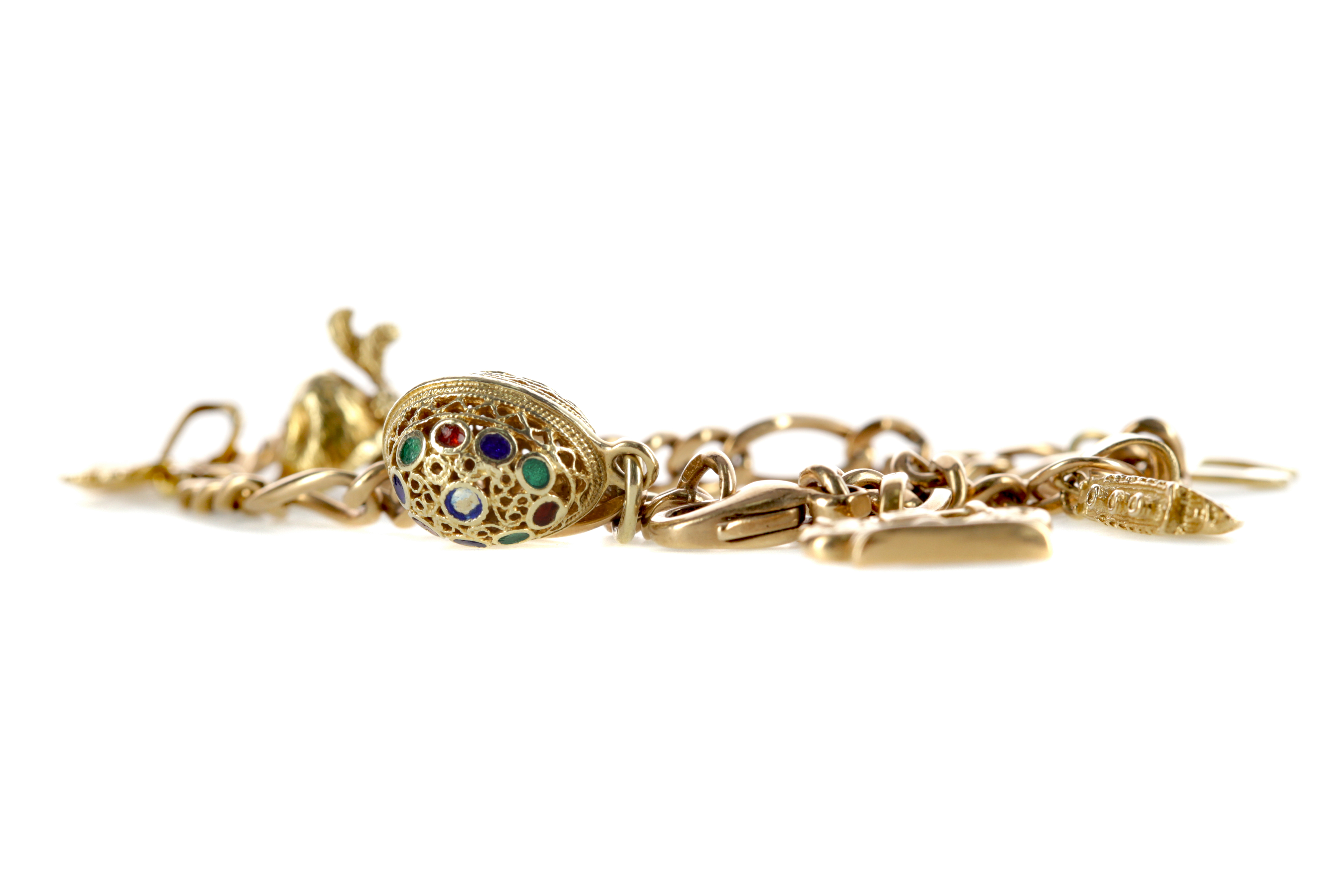 A GOLD CHARM BRACELET