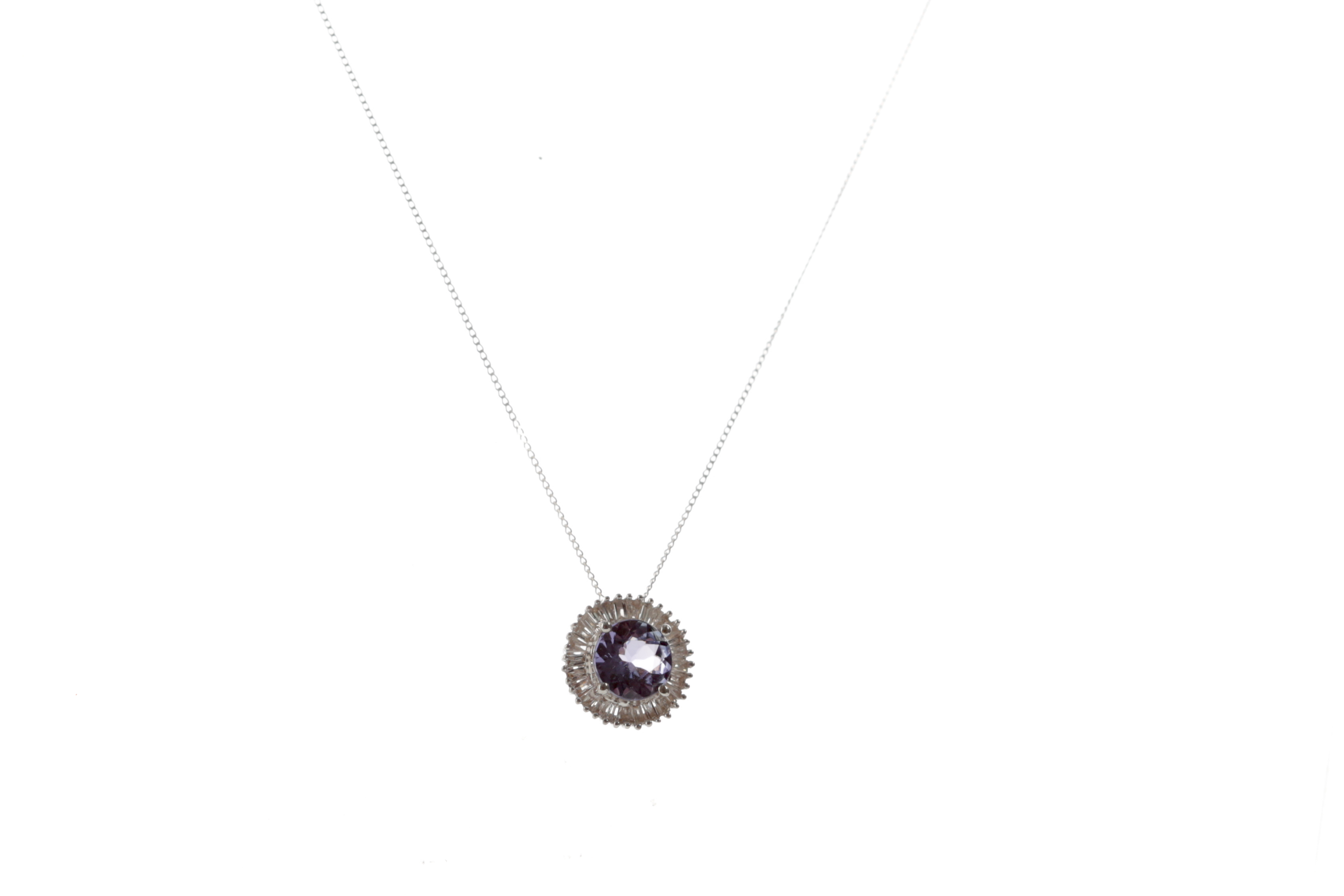 A TANZANITE AND DIAMOND PENDANT - Image 2 of 2