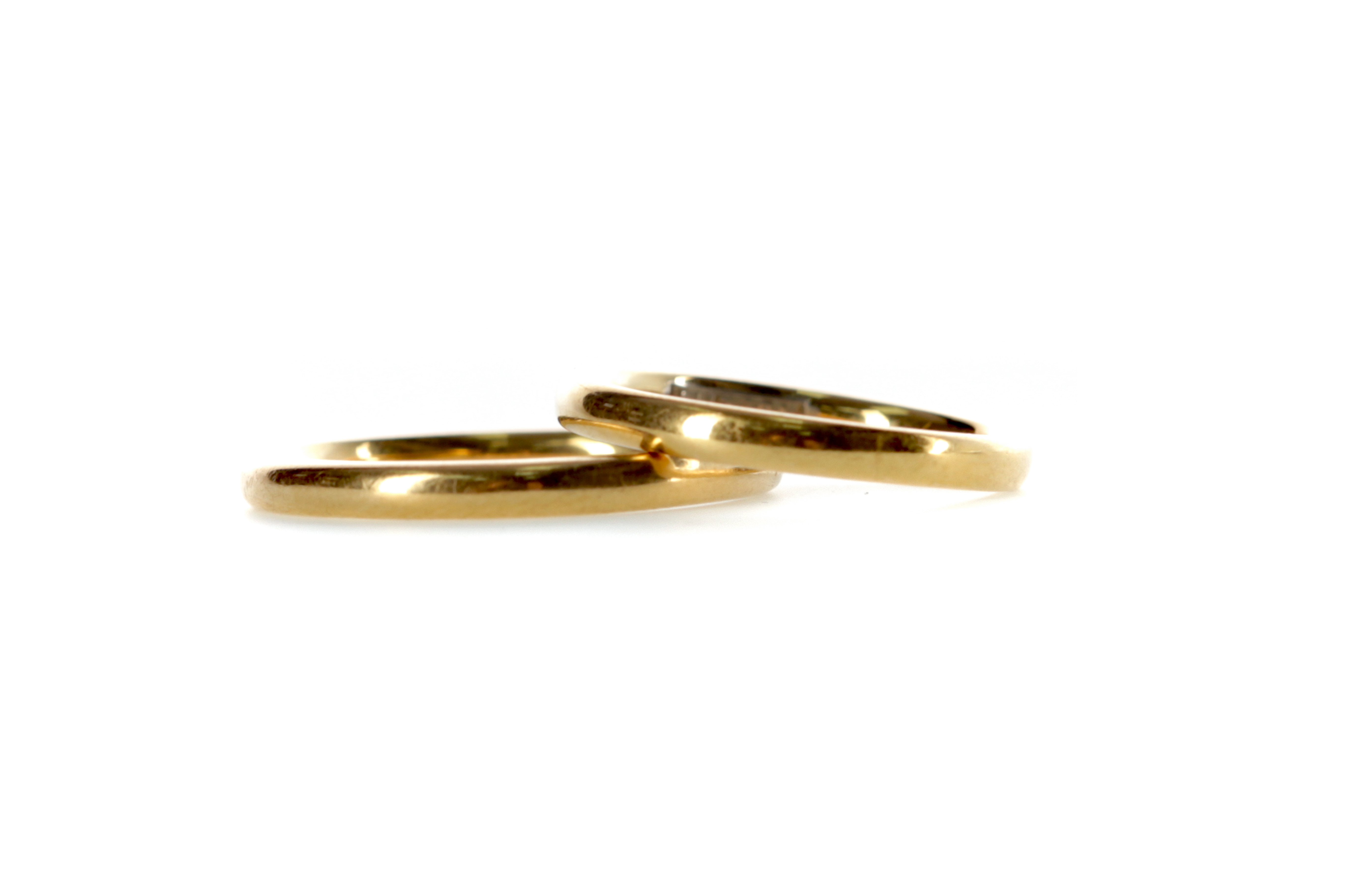 TWO GOLD WEDDING BANDS