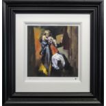 THE PAINTER WITH ROXANA, ST ANTHONY THEME, A PRINT BY ROBERT LENKIEWICZ