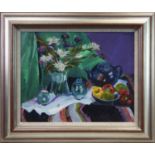 STILL LIFE WITH GREEN CLOTH, AN OIL BY MARGARET BALLANTYNE