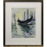 VENICE GONDOLA, A GOUACHE BY GILLIAN GOODHEIR