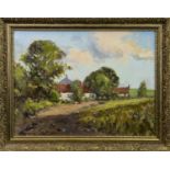COUNTRY LANDSCAPE, AN OIL BY J D HENDERSON