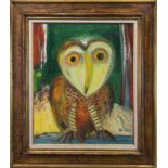 MINERVA OWL, AN OIL BY JOHN BELLANY