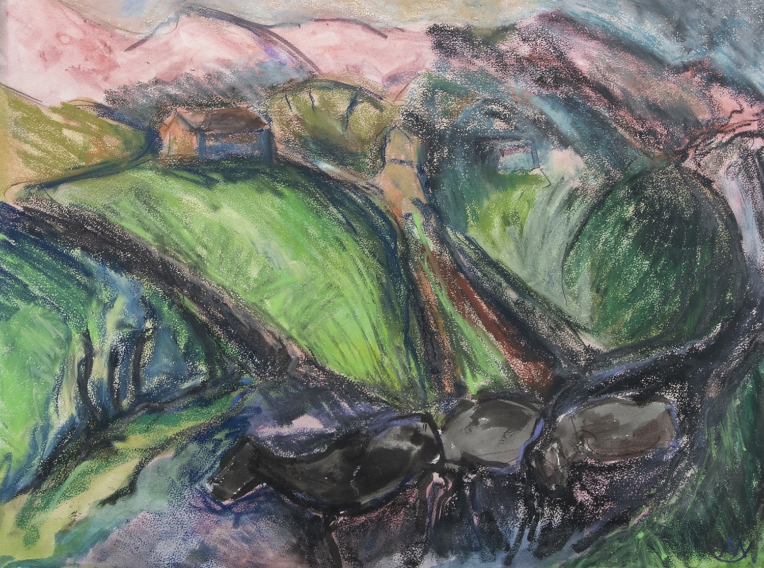 KERRY LANDSCAPE I, A PASTEL BY JOHN AUSTIN-WILLIAMS - Image 2 of 2