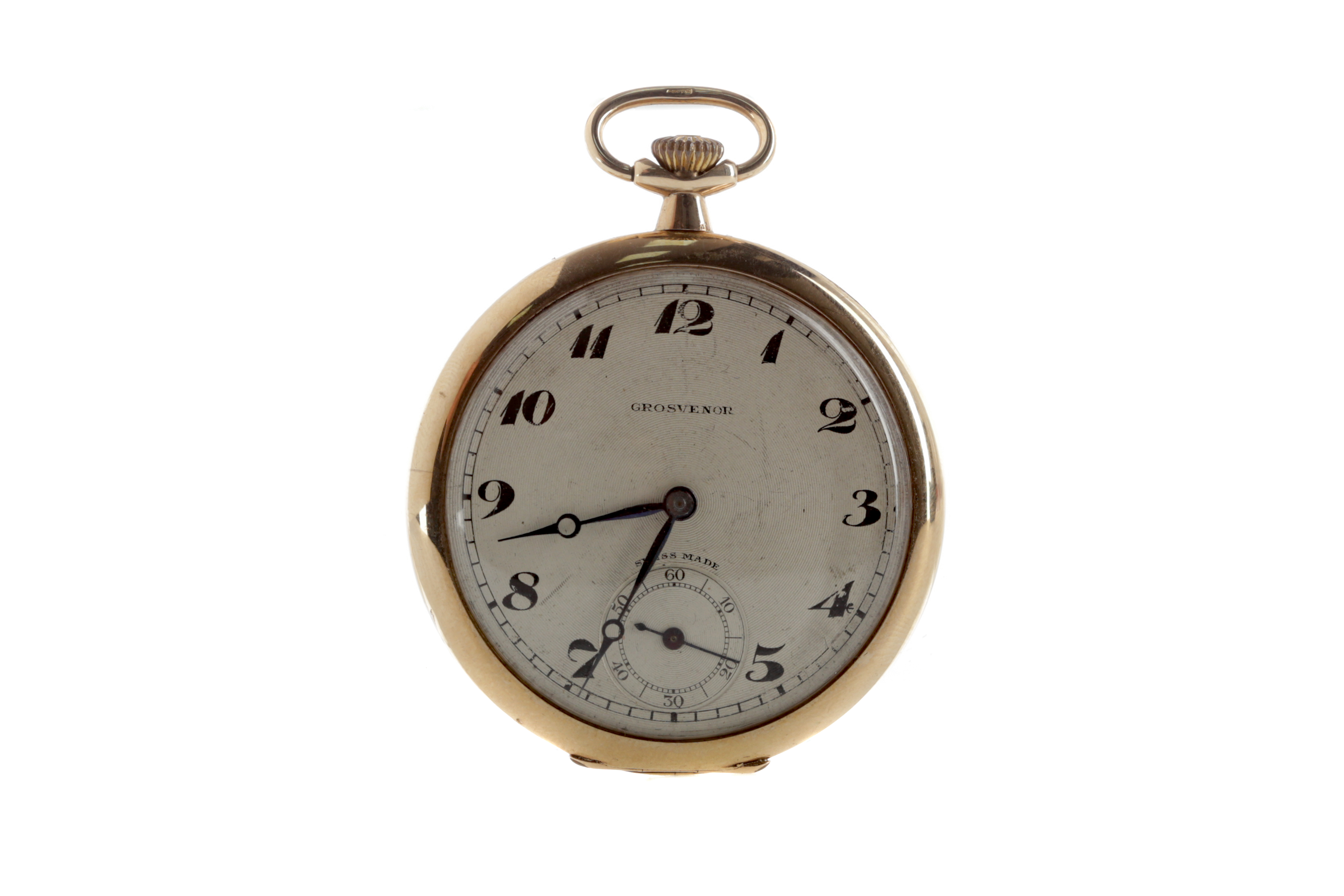 A NINE CARAT GOLD KEYLESS WIND POCKET WATCH