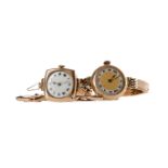 TWO NINE CARAT GOLD LADY'S MANUAL WIND WRIST WATCHES