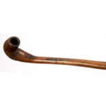 TREEN. AN UNUSUAL VICTORIAN CHURCH WARDEN'S PIPE GADGET CANE, 85CM