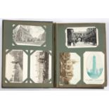 AN ORIGINAL EARLY 20TH C COLLECTION OF PICTURE POSTCARDS IN CONTEMPORARY ALBUM, INCLUDING BRITISH