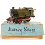 A HORNBY M3 CLOCKWORK TANK LOCOMOTIVE IN GREAT WESTERN RAILWAY LIVERY, BOXED