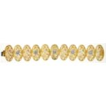 A DIAMOND AND 18CT GOLD BRACELET BY BOODLES, 20CM L, IMPORT MARKED LONDON 1972, 84.5G