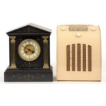 VINTAGE WIRELESS. AN EVER READY CREAM PAINTED MAINS RADIO, REG DESIGN 84874, MID 20TH C AND AN