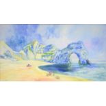 REGINALD EDWIN BASS, DURDLE DOOR, SIGNED, OIL ON CANVAS, 65 X 121CMEXHIBITED: RSMA MALL GALLERIES