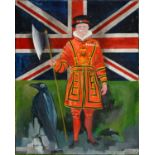 REGINALD EDWIN BASS, A YEOMAN OF THE GUARD, OIL ON CANVAS, 50 X 40CM AND FIVE OTHERS BY THE SAME