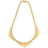 A 9CT GOLD FRINGE NECKLET, 19.2G