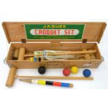 A JACQUES CROQUET SET IN PINE BOX