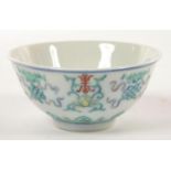 A CHINESE DOUCAI BOWL WITH SLIGHTLY EVERTED RIM, 11.5CM D, XIANFENG MARK