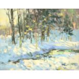 NORTHERN EUROPEAN SCHOOL 1997, WINTER LANDSCAPE, INDISTINCTLY SIGNED AND DATED, OIL ON CANVAS, 46