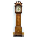 A VICTORIAN INLAID MAHOGANY EIGHT DAY LONGCASE CLOCK, THE SILVERED AND BRASS DIAL INSCRIBED COOPER